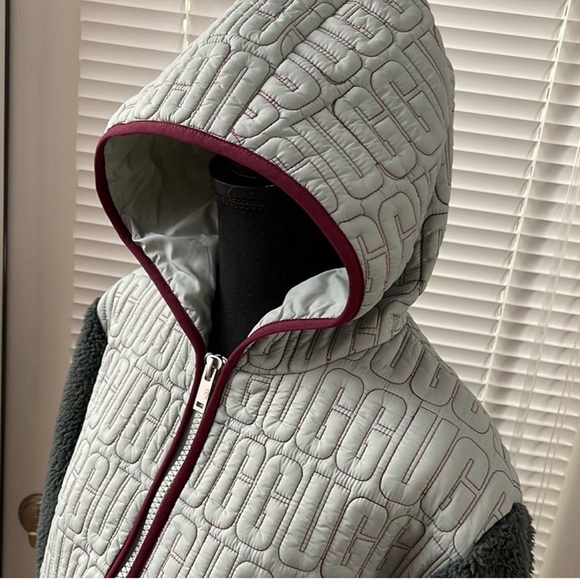 UGG IGGY Sherpa Half Zip Hooded Sherpa and Quilted Nylon Pullover - 2 Colors - Picture 8 of 14